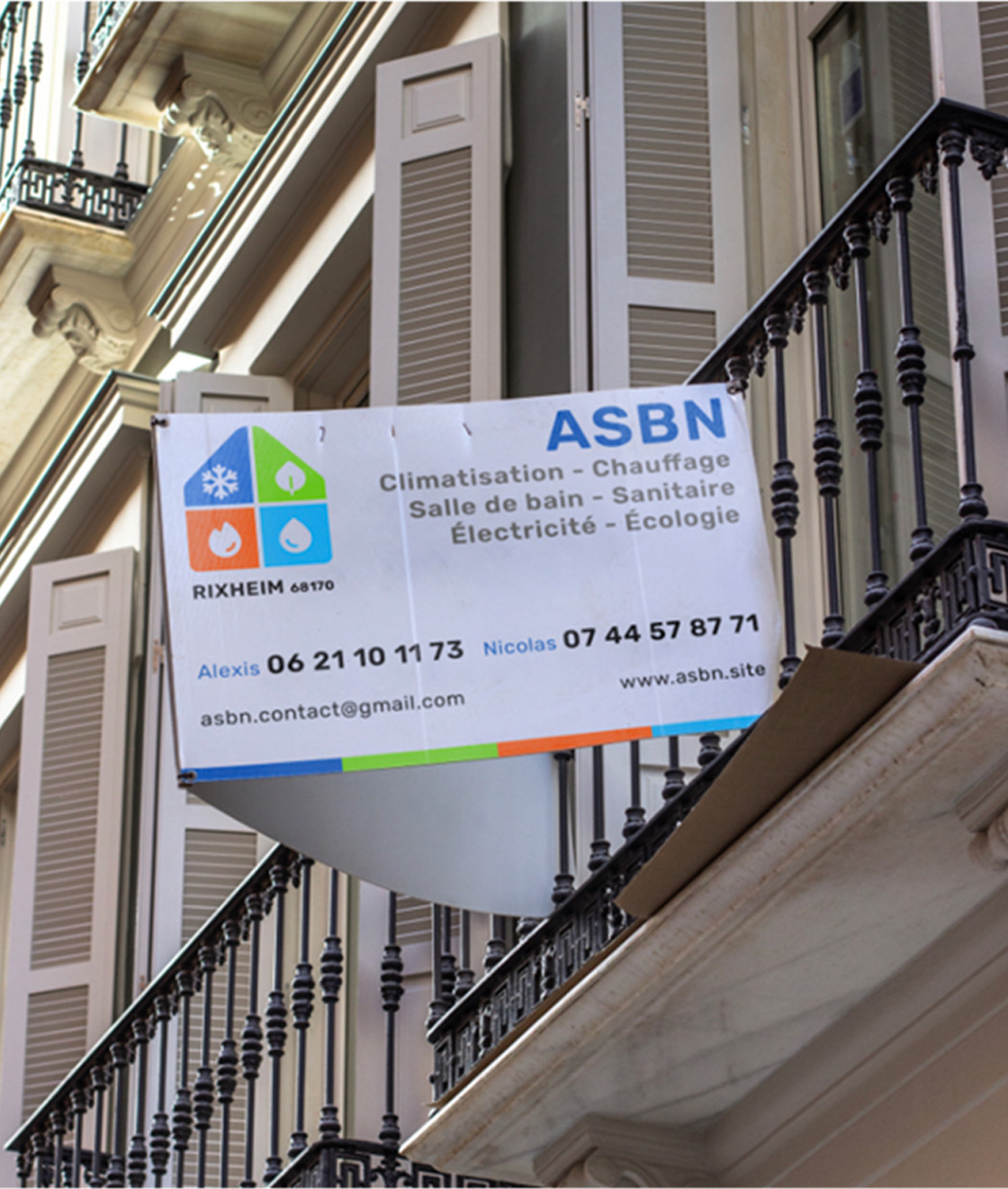 création site web artisan ASBN - pancarte